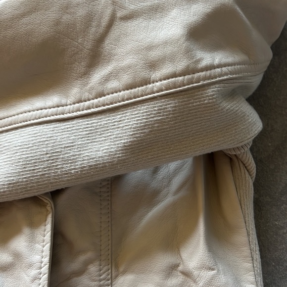 RD style designer moter cycle jacket cream small - petite biker jacket! - Picture 6 of 11